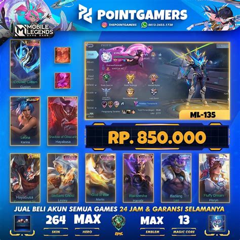 jual beli akun ml Masuk ke premium server MAXstream Telkomsel & Deposit Tunai pagi hari image 1
