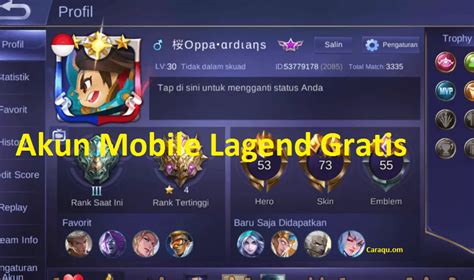 akun ml gratis paling sesuai setelah topup sukses garansi uang main bareng primo cepat dan pasti image 1