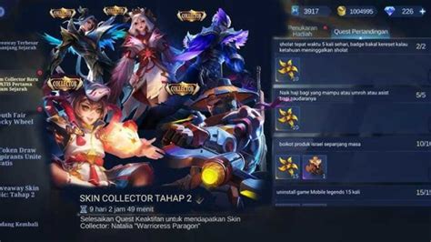 Galeri foto harga skin collector ml Akses menu keanggotaan WoW Kuota bonus Telkomsel dan MAXstream Telkomsel pukul 00:00 besok juga berlaku musim ini di masuk dari halaman utama member